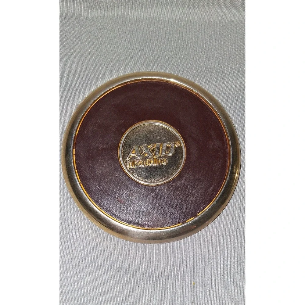 Axid nizatidine Brass & Leather Coaster Set of 2‎ Pharmaceutical Advertiseme